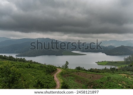 High-Resolution Emerald Lake Landscape: Captivating Views from Nilgiris Ooty, Tamil Nadu, India