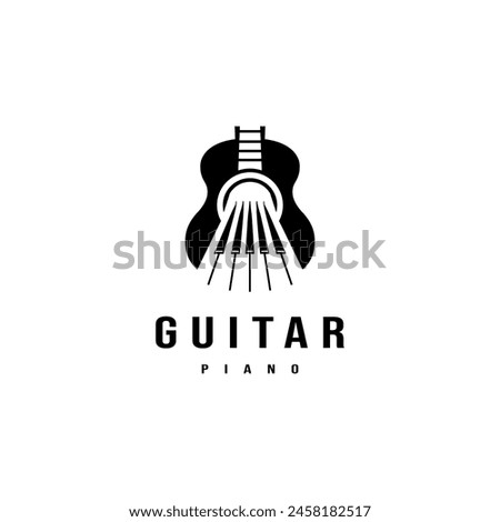 Guitar and piano creative logo design inspiration