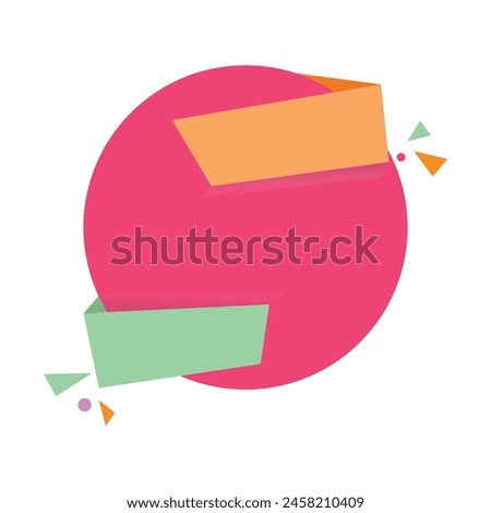 abstract origami colored speech balloon on white.