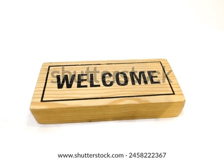 welcome sign on white background