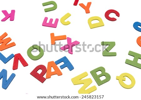 colorful letters on a white background