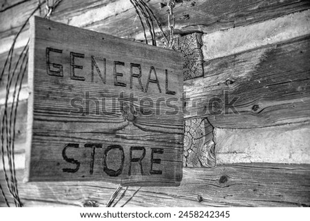 General Store sign on the wood.
