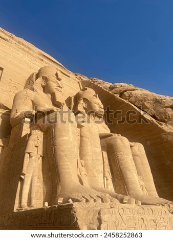 Temple of Abu Simbel, Pharaoh Ramses II, temple of Ramses II, Aswan, Egypt, pharaoh, Pharaohs, Archaeology, necropolis, Egyptology, Lake Nasser, Aswan, World Heritage, UNESCO, Nubian Monuments, hypoge Royalty-Free Stock Photo #2458252863