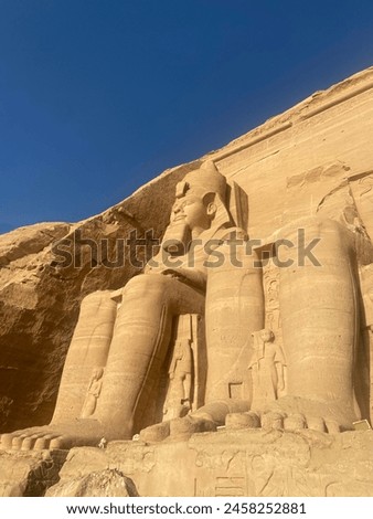 Temple of Abu Simbel, Pharaoh Ramses II, temple of Ramses II, Aswan, Egypt, pharaoh, Pharaohs, Archaeology, necropolis, Egyptology, Lake Nasser, Aswan, World Heritage, UNESCO, Nubian Monuments Royalty-Free Stock Photo #2458252881