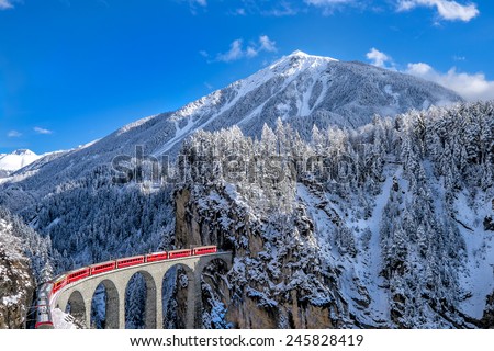 Glacier Express, switzerland Royalty-Free Stock Photo #245828419