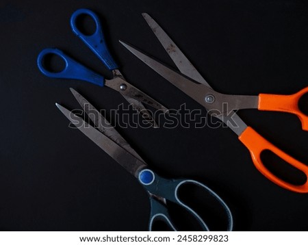 Scissors on a black background