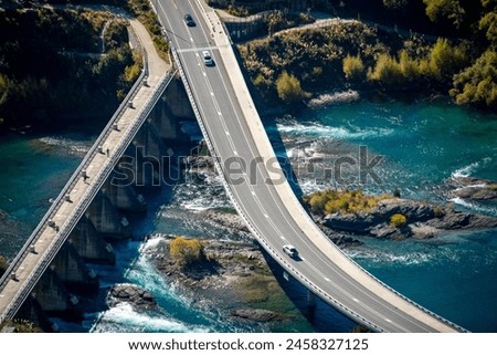 New Zealand State Highway 6 in Queenstown (Southern Scenic Route) Royalty-Free Stock Photo #2458327125