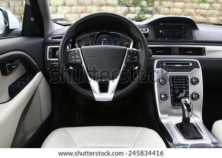 car interior, dashboard Royalty-Free Stock Photo #245834416