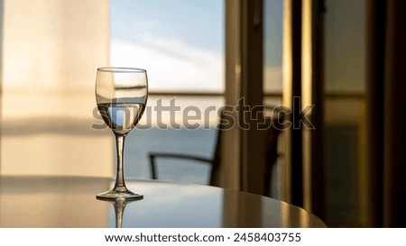 Glass of a water in the table 