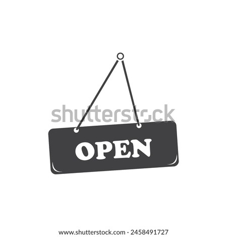 Open and close sign and symbol vector