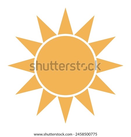 Sun with rays flat illustration. Dragon Boat Festival, traditional holiday clip art, card, banner, poster element. Asian style design, isolated vector.