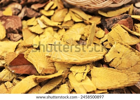 Dry wood is cut as the ultimate herb used for Thai ball massage or look prakob 