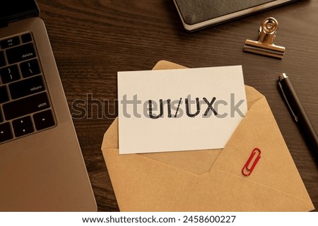 There is word card with the word UIUX. It is as an eye-catching image.
