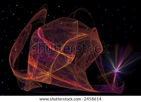 Solar sail in deep space - abstract background