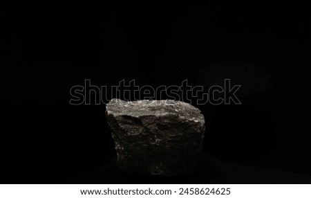 podium background with real stones with texture for product presentation.