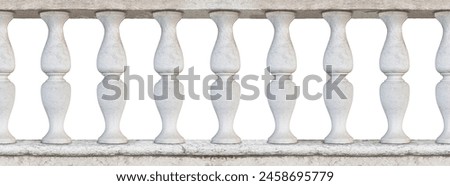 Concrete italian balustrade - seamless pattern concept image on white backgroud for easy selection useful for rendering.
 Royalty-Free Stock Photo #2458695779