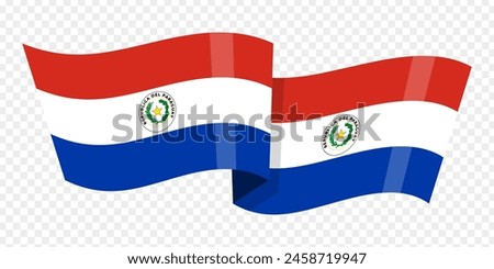 Vector illustration of Paraguay flag on transparent background