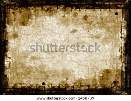 Computer designed grunge border and  aged textured  background