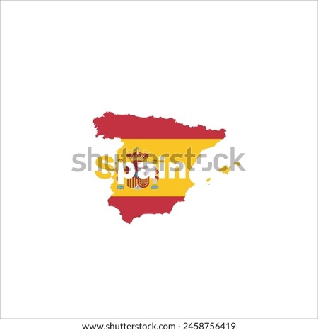 Spain map and flag colors design on white background