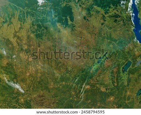 Fires in Democratic Republic of the Congo and Angola. . Elements of this image furnished by NASA.