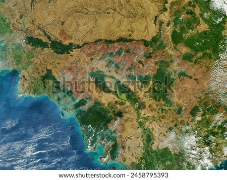 Fires in Indochina. Fires in Indochina. Elements of this image furnished by NASA.