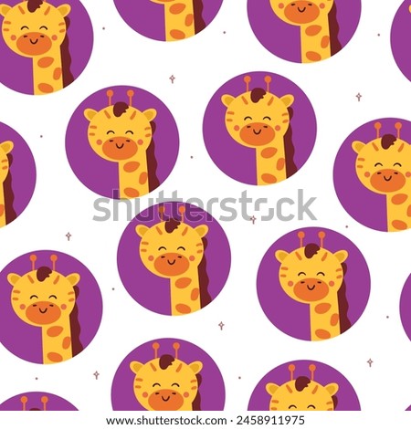 seamless pattern cartoon giraffe. cute animal wallpaper for textile, gift wrap paper