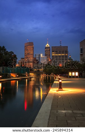 Indianapolis skyline at night