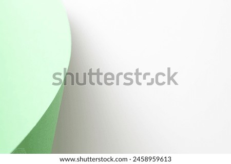 Green and white curved 3d background, copy space