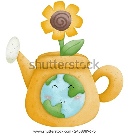 Earth Day watercolor clip art so cute 