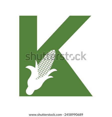 Corncob Logo combine with letter K vector template Royalty-Free Stock Photo #2458990689