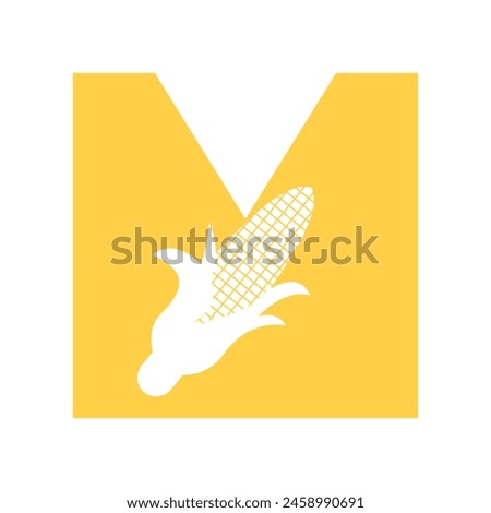 Corncob Logo combine with letter M vector template Royalty-Free Stock Photo #2458990691