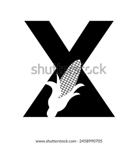 Corncob Logo combine with letter X vector template Royalty-Free Stock Photo #2458990705