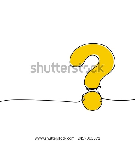 Question mark icon in sketch style. Help and quiz vector symbol. FAQ single continuous line. Editable stroke. Royalty-Free Stock Photo #2459003591