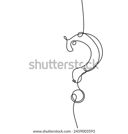Question mark icon in sketch style. Help and quiz vector symbol. FAQ single continuous line. Editable stroke. Royalty-Free Stock Photo #2459003593
