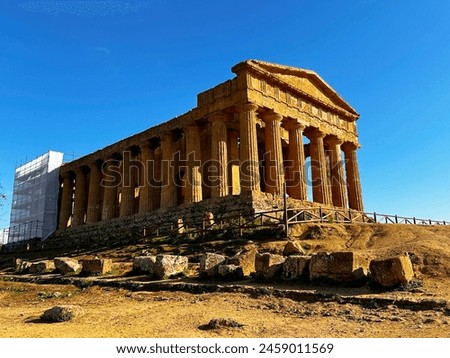 The photo shows an ancient temple in Sicily.