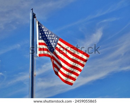 US flag waving in the wind