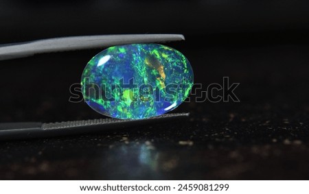 opal Is a gem that has beautiful colors Rare and expensive In the gemstone clamp	
