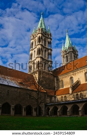 Photo of the World Heritage Site Naumburg Cathedral in winter, taken from the inner courtyard
