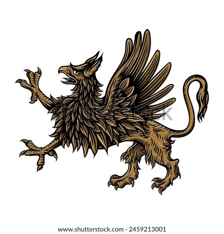 griffin hand drawn engraving style illustrations