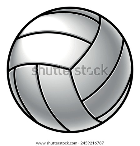 Volleyball ball - black and white vector silhouette symbol illustration, isolated on white background