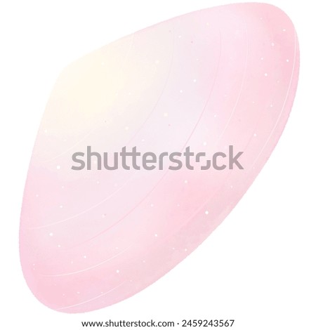 Pink shell summer sea collection.Watercolor illustration and cartoon style pastel ocean illustration isolated