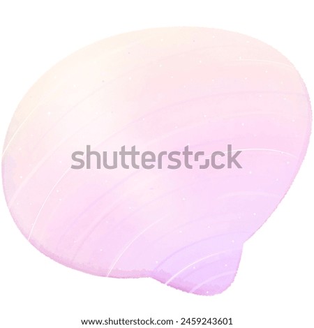 Purple shell summer sea collection.Watercolor illustration and cartoon style pastel ocean illustration isolated