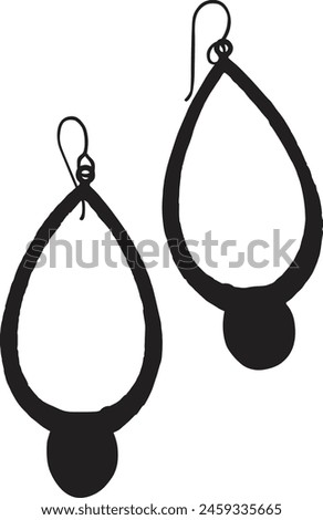 Woman earrings Silhouette of vector illustration. Vector, icon, logo.