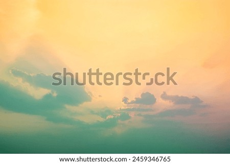 Beautiful , luxury soft gradient orange gold pastel clouds and sunlight on the blue sky perfect for the background, take in everning,Twilight, Large size, high definition landscape photo