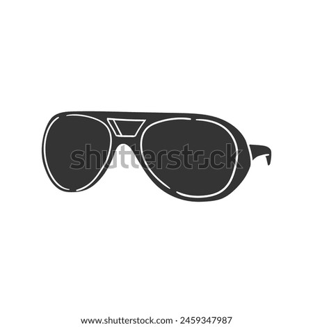 Round Sunglasses Icon Silhouette Illustration. Accessory Vector Graphic Pictogram Symbol Clip Art. Doodle Sketch Black Sign.