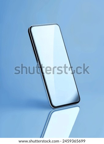 Mobile phone template basic clean on blue background
