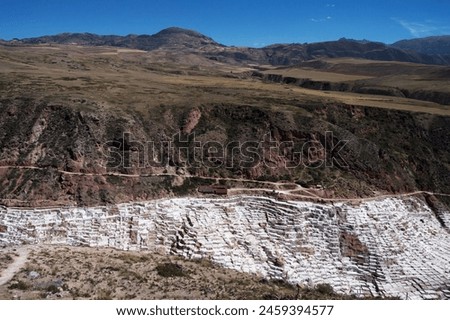 Salt reserve called Salineras de Maras in mountainous area in Peru.