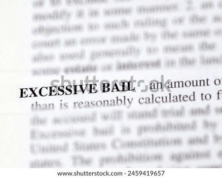 close up photo of the words excessive bail