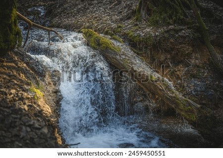 Picture of Vilsos waterfall was taken in early spring near capital of Lithuania Vilnius, Lithuania 