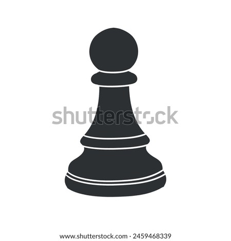Pawn Chess Icon Silhouette Illustration. Game Boards Vector Graphic Pictogram Symbol Clip Art. Doodle Sketch Black Sign.